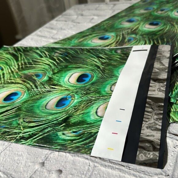 Poly Mailers Peacock Feathers 10” x 13” 50 pack - Picture 5 of 8